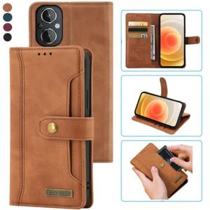 Funda para tarjeta estilo portátil OnePlus Nord N20 5G, funda de cuero magnética abatible para teléfono - Imagen 1 de 22