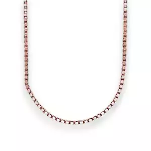 Collana catena scatola - oro rosa 14 kt - massiccio - Foto 1 di 9