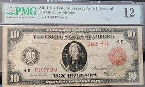 1914 $10 Cleveland Federal Reserve Note Fr#895b, PMG F12 - Picture 1 of 2