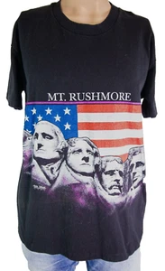 San Segal Mt. Camiseta Rushmore negra cosida única vintage 1991 talla M EE. UU. - Imagen 1 de 7