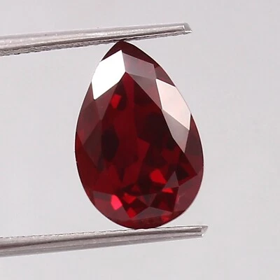 14x9mm Pear Cut Dark Red Mozambique Ruby Loose Gemstone for Jewelry Making - Image 1 of 4