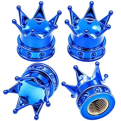 4 tapones para válvulas de neumáticos de coche con forma de corona. Foto 1 de 4