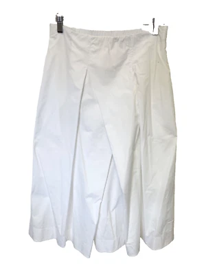 COS WHITE COTTON FRONT PLEAT DETAILED MIDI SKIRT SIZE 14 - Image 1 of 3