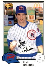 1989 Peoria Chiefs Team Issue #7 Brett Robinson Bethany Illinois Baseball Card