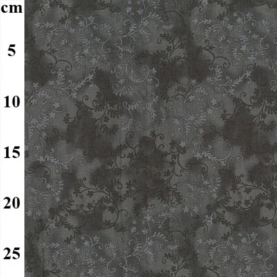 JOHN LOUDEN Handarbeit Baumwollstoff Mystic Vine Zinngrau Blumen Mischgewebe Material Meterware