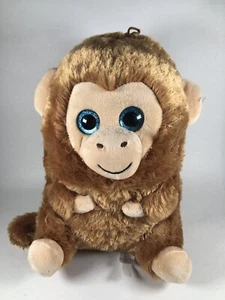 Nanco Belly Buddies Plush Monkey Brown 10” Glitter Eyes Stuffed Animal Toy - Picture 1 of 10
