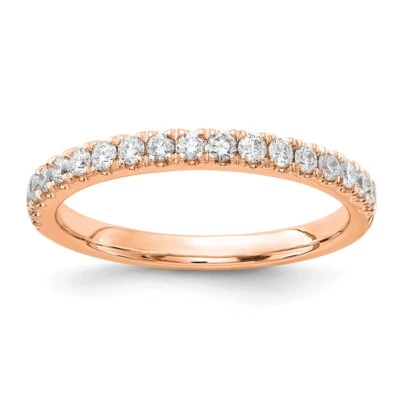14K Rose Gold 1/3Ct Lab Grown Diamond Wedding Band Ring for Women Size 7 - Image 1 of 3