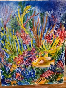 Lily Pulitzer Style Acrylic Painting on Canvas signed 16x20 - Picture 1 of 12