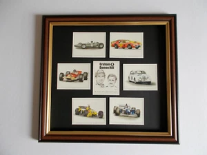 GRAHAM & DAMON HILL FORMULA 1 TRADING CARDS FRAMED - Picture 1 of 1