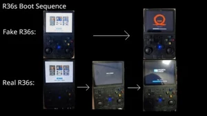 New R36S Retro Handheld Video Game Console Black ArkOS 64GB REAL NOT CLONE/FAKE - Picture 1 of 24