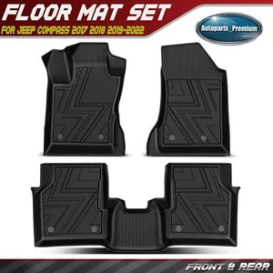 3x filas alfombrillas negras forros para Jeep Compass 2017 2018 2019-2022 SUV - Imagen 1 de 10