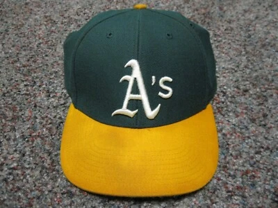 Gorra de atletismo Oakland A's verde y amarilla MLB béisbol gemelos empresa Foto 1 de 4