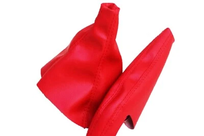Fits 91-99 Mitsubishi 3000GT, Vinyl Manual Shift & EBrake Boot SET Red Foto 1 de 4