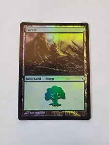 Foil MTG Forest Time Spiral 298/301 Regular Land - Picture 1 of 1