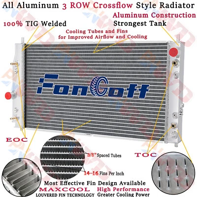 3Row Aluminum Radiator For 1998-04 Chrysler 300M Concorde Dodge Intrepid 3.5L AT - Image 1 of 4