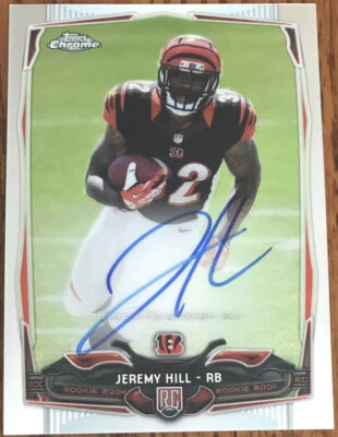 2014 Topps Chrome Rookie Autographs Jeremy Hill #125 Cincinnati Bengals - Image 1 of 2