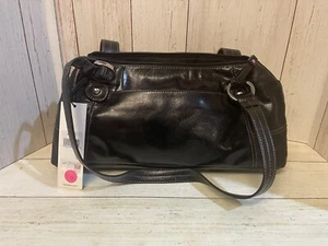 Giani Bernini Schultertasche Schulranzen Geldbörse Kuriertasche schwarz Leder lesen - Bild 1 von 6