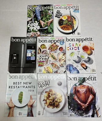 8 Issues- 2016 Bon Appetit Magazine- Apr, May, Jun, Jul, Aug, Sept, Oct, Nov - Image 1 of 4