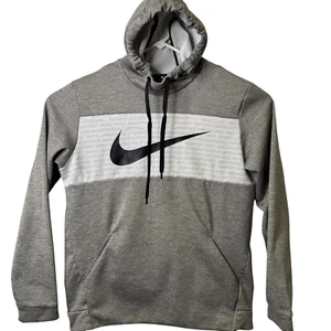 Nike Dri-Fit Hoodie Gray Heather Logo Front Pocket Size Large Long Sleeve - Picture 1 of 6