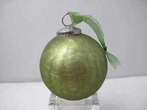 Grün Crackle Glas Kugel Stil Rund Weihnachtsschmuck 4" H Wohndeko Indien - Bild 1 von 5