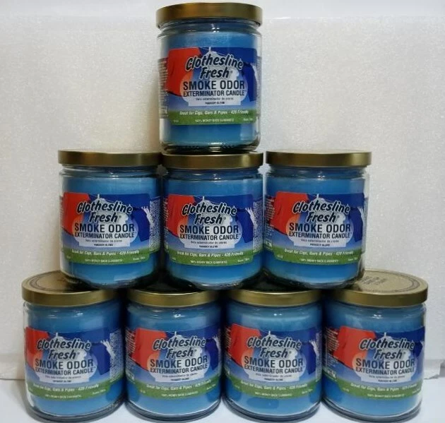 Smoke Odor Exterminator 13oz Jar Candles Clothesline Fresh 2