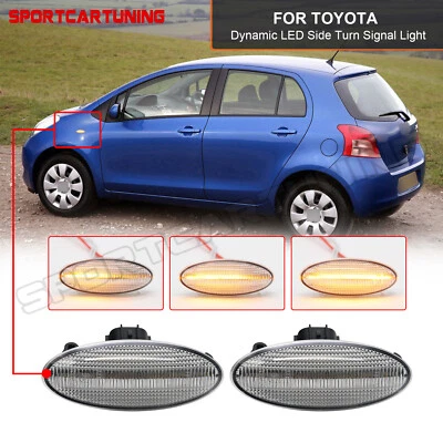 2X Sequential LED Side Marker Light For Toyota Yaris RAV4 Corolla hatchback Vitz - Image 1 of 4