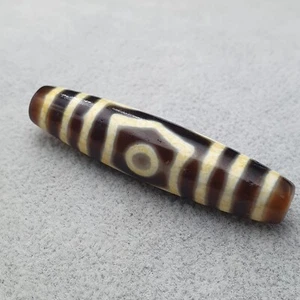 Vintage 3 Augen Himalaya Dzi Perle 53,9 mm Stammes Amulett Heilung Energie Anhänger - Bild 1 von 19