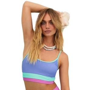 Beach Riot Eva Bikini Top In High Tide Colorblock SZ XS NWT - Picture 1 of 6