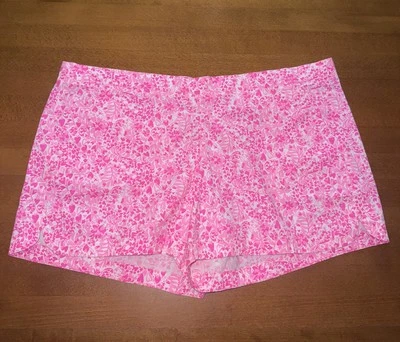Pantalones Cortos Lilly Pulitzer XL Vista al Mar Rosa Shandy Invest Gator Algodón Foto 1 de 4