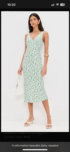 Reformation Beauden Midi Dress •M• Green Floral Daisy Meadow Anthropologie NWOT - Picture 1 of 17