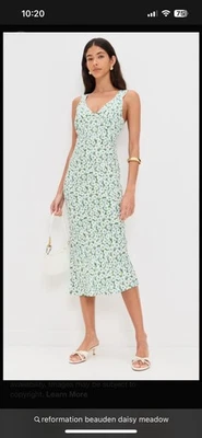 Reformation Beauden Midi Dress •M• Green Floral Daisy Meadow Anthropologie NWOT - Image 1 of 4