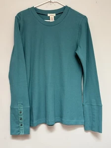 Neu ohne Etikett Sundance Damen Waffelmuster Langarmshirt geknöpfte Ärmel Large - Bild 1 von 8