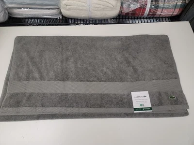 Lacoste Home Heritage Antimicrobial Supima Cotton Bath Sheet 35  X 70  Meteorito - Image 1 of 4