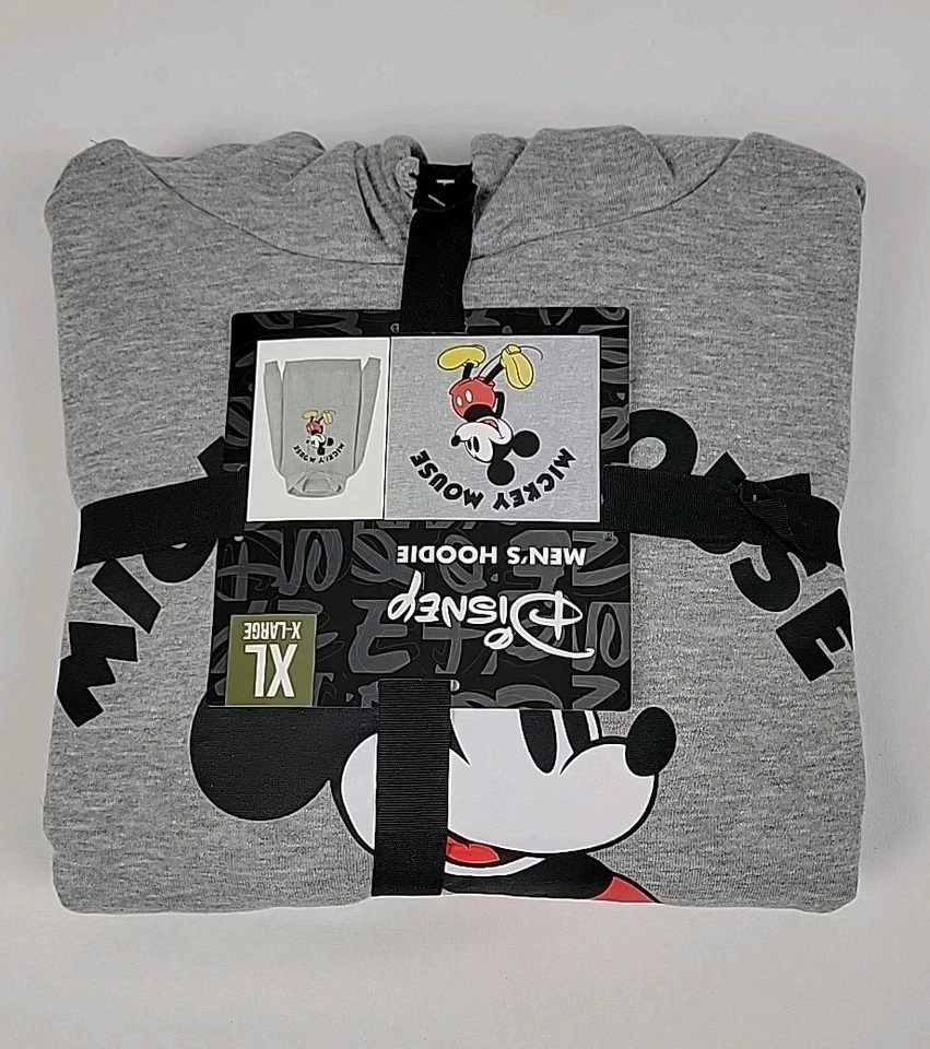 Men's Disney Mickey Mouse Hoodie Sweater Gray XL Sweatshirt
