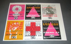 Original 1991 ACT UP AIDS Desperation Day Demonstration Sticker Sheet Gay/LGBTQ - Picture 1 of 1