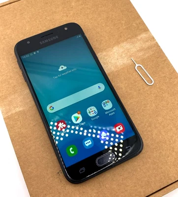 Samsung Galaxy J3 2017 Black Unlocked 16GB 2GB RAM Android Smartphone B Grad UK - Image 1 of 4