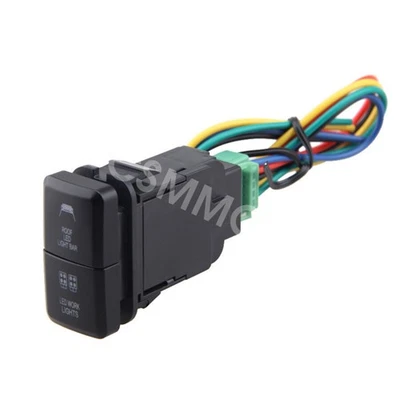 Fit For TOYOTA PRADO 120 SERIES 2003-2009 LED Light Bar Dual Switch Push Button - Image 1 of 4