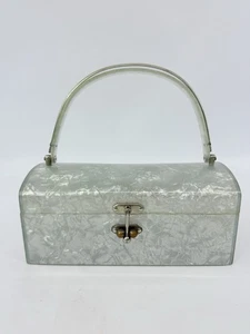 Borsa Vintage Myles Originals Miami Confetti Lucite Doppio Manico Borsa Formale - Foto 1 di 22