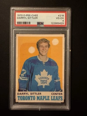 1970-71 O-Pee-Chee Darryl Sittler Rookie RC #218 PSA 4 Toronto Maple Leaf Salón de la fama Foto 1 de 4