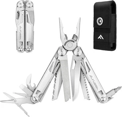 FLISSA 16-in-1 Multitool Pliers Folding Pocket Tool Survival Folding Knife