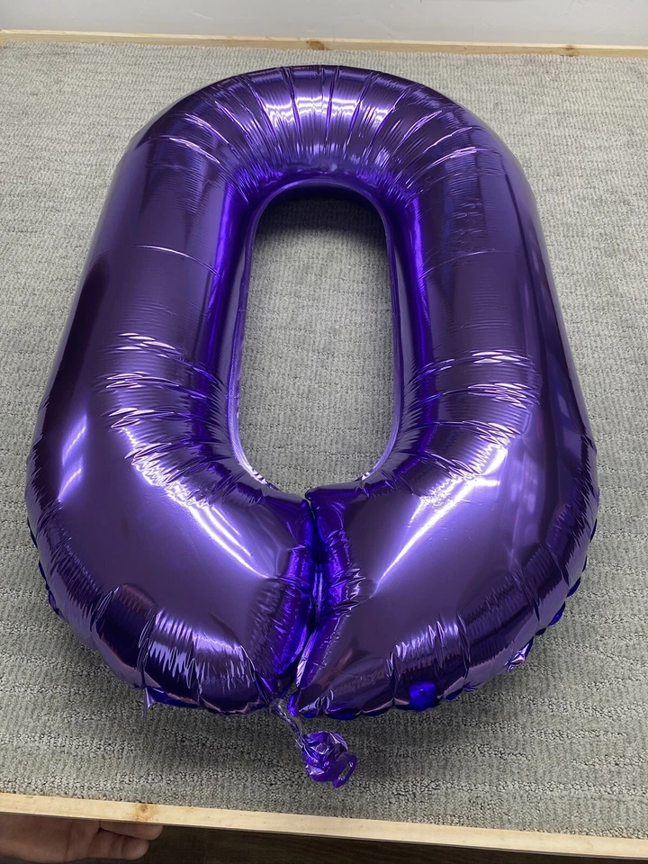 40” Large Purple Number 0 Balloon Foil Mylar Party Birthday Wedding Baby - Image 1 of 1