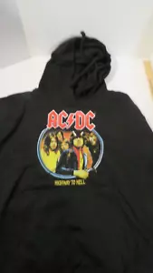 Felpa con cappuccio pullover a 2 lati nuova con etichette AC/DC Highway to Hell Tour taglia Med - Foto 1 di 6