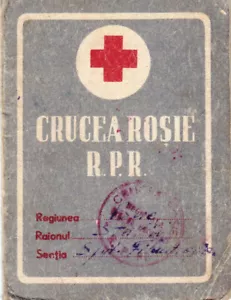 Rumänien, 1950er, Mitgliedskarte des Roten Kreuzes RPR - Umsatz Steuermarken / Aschenputtel - Bild 1 von 3