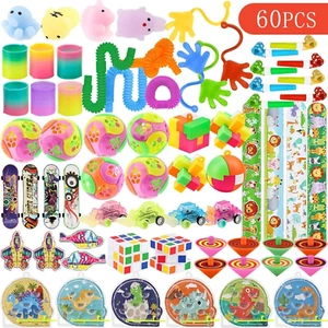 Party Favors, Pinata Stuffers Treasure Box Toys for Classroom 60 Pcs Goodie Bags - Picture 1 of 12
