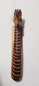 Handcarved Muhuhu Wood Zebra Wall Hanging Kenya - Picture 1 of 10