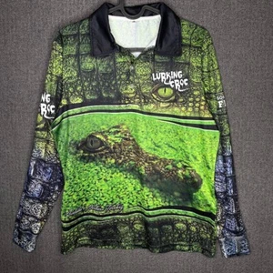 Something Fishy Shirt Youth 16 Green Lurking Croc Australia Fishing Outdoor - Picture 1 of 13