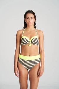 Brandneu mit Etikett Marie Joe Murcia gepolstertes Bikinioberteil (34D) und Faltenslip (Medium) UVP 205 $ - Bild 1 von 19