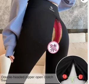 Unsichtbarer Reißverschluss offener Schritt Leggings Outdoor Übergröße Damen Yogahose Neu - Bild 1 von 21