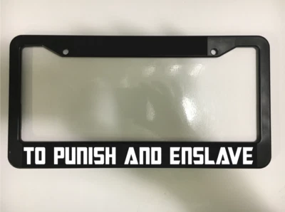 To Punish and Enslave Decepticon Transformers Plastic Black License Plate Frame - Image 1 of 2