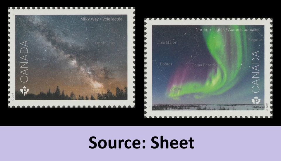 Canada 3102a-3102b Astronomy P single set 2 (from sheet) MNH 2018 - Image 1 of 1